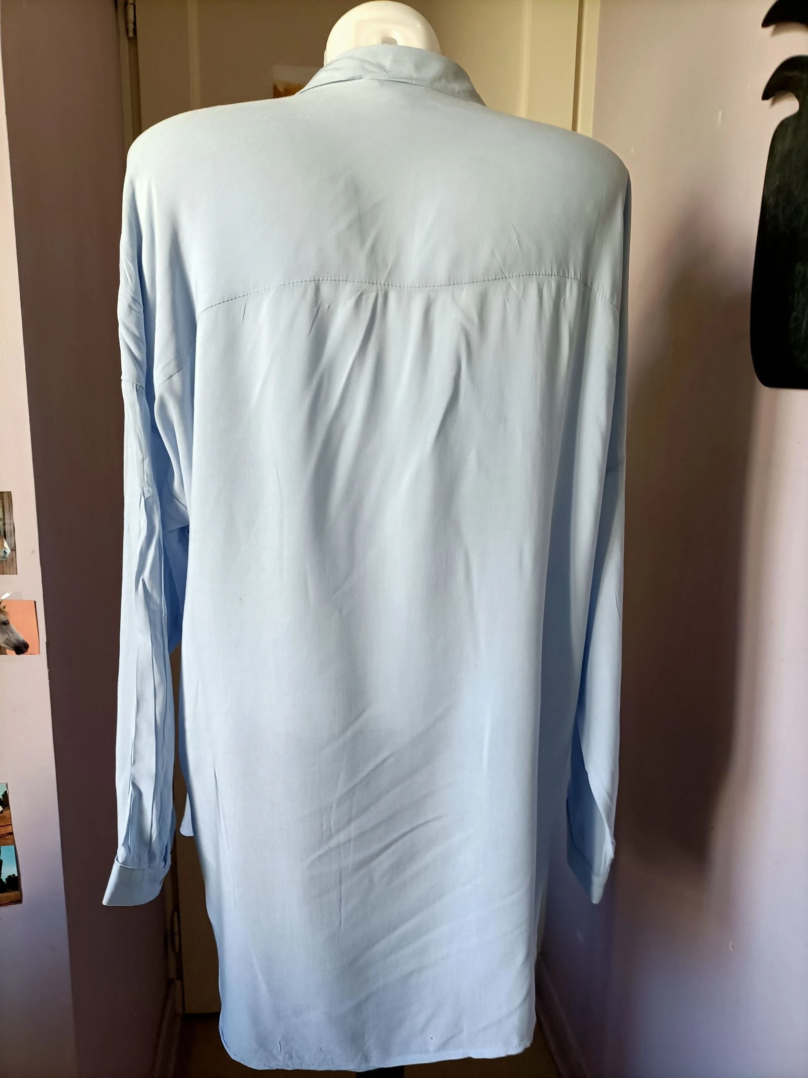 Chemise fluide bleu ciel H&M - Taille 36 / S – photo 3